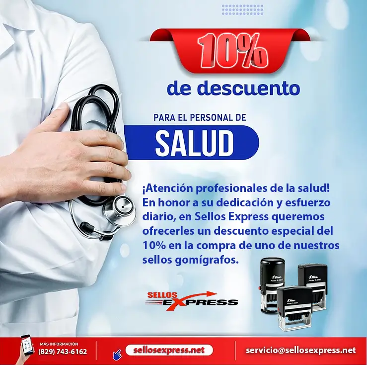 Sellos Express - Oferta - 10% de Descuento para todos los Profesionales de la Salud
